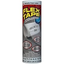 Flex Tape, Original Thick Flexible Rubberized Waterproof Tape - Seal and Patch Leaks, Works Underwater, Indoor Outdoor - Home RV Roof Plumbing and Pool Repairs, Clear, 12 in x 10 ft, Pack of 1