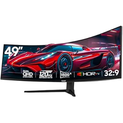 Gawfolk 49 Inch Curved Gaming Monitor,1500R PC Screen 120hz DQHD 5120x1440, Computer Screen for Home Office Business, DP, HDMI, Support Wall Mount 100x100mm