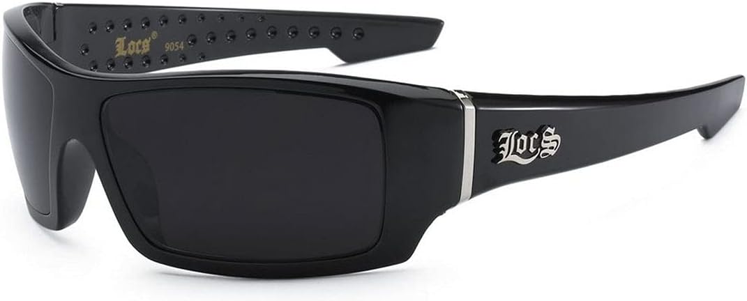 Locs Men's Cholo Biker Sunglasses - Black Frame, Black Lens