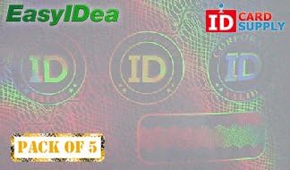 5 x Adhesive Holographic Overlay for Standard Size ID Cards | Corporate ID Design