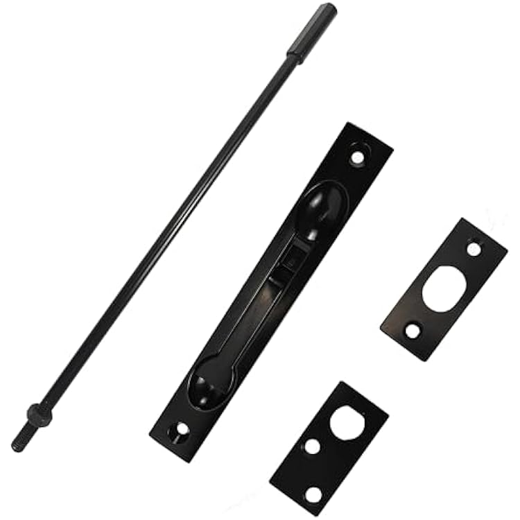 Solid Zinc Alloy Extension Flush Bolt with Rod 12-Satin Black-Pack of 1