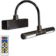BIGLIGHT Wireless Battery Operated LED Picture Light with Remote, Rotatable Light Heads of 3 Lighting Modes, Dimmable Display Lamp with Timer for Painting Photo Portrait Art, 8.8", Black