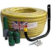 20 Metre Hose Pipe Anti Kink Hose + Hozelock Compatible Connectors + Wall Hook