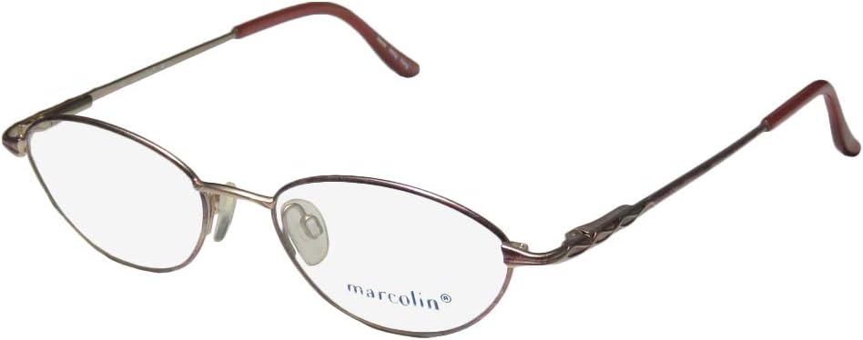 Marcolin 7209 For LadiesWomen Cat Eye Spring Hinges Authentic Elegant Classic Shape EyeglassesGlasses 51-17-135, RoseAntique Gold