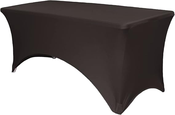 YOUR CHAIR COVERS Rectangular Spandex Table Covers 4ft Fitted Tablecloth Wedding Event Patio Decorations Elastic Fabric Stretch Tables Cover for 4 ft Folding Table (Black)