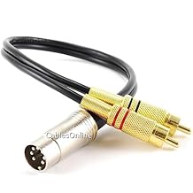 CablesOnline 1ft 7-Pin Din Male to 2-RCA Male Professional Grade Audio Cable for Bang & Olufsen, Naim, Quad...Stereo Systems (BO-2701K)