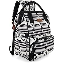 Wrangler Aztec Backpack Organized Daypack Travel Baby Bag with Stroller Strap and Side Bottle Pockets WG2204-9110BK