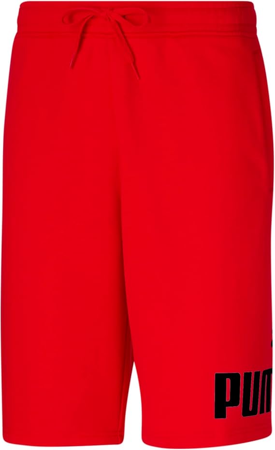 PUMA Mens Logo Fleece Drawstring 10 Inch Shorts Casual Bottoms Casual Drawstring