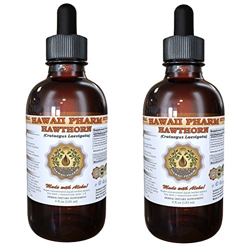 Hawaii Pharm Hawthorn Liquid Extract, Hawthorn Crataegus Laevigata Tincture Supplement 2x2 oz