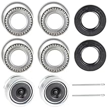 2 Set Fits 25mm Axles Trailer Wheel Hub Bearings Kit,30205 Bearings,TC Seal 30x52x10mm,Equipped with Rubber Plug Dust Cover and Cotter Pin,Bearing Size 25x52x16.25mm.
