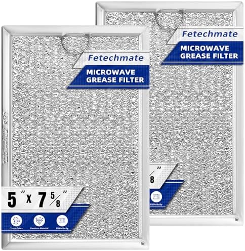 WB06X10309 WB06X10359 7.5x5 inch Microwave Filters Compatible with G-E L-G Ken-more Microwave Oven by Fetechmate Replace Grease Filters WB06X10654 5 X 7-58 inch-2 Packs in Box