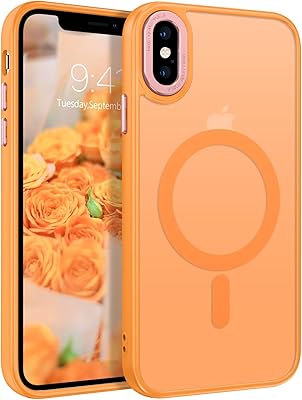 BENTOBEN for iPhone Xs Max Case [Compatible with Magsafe] Translucent Matte Magnetic iPhone Xs Max Phone Case Slim Thin Shockproof Women Men Protective Cases Cover for iPhone Xs Max 6.5 2018, Orange