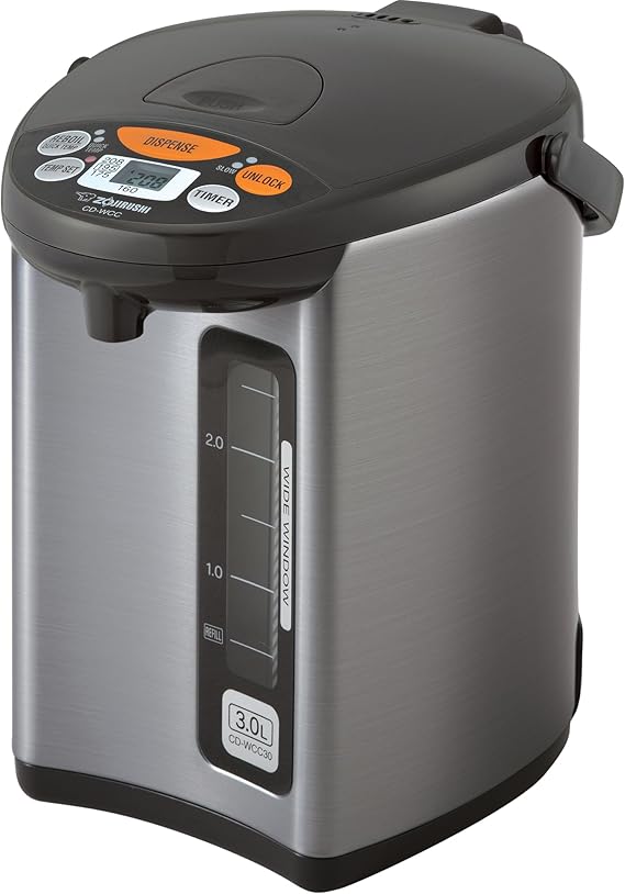 Zojirushi CD-WCC30 Micom Water Boiler and Warmer 101 oz, Silver Dark Brown