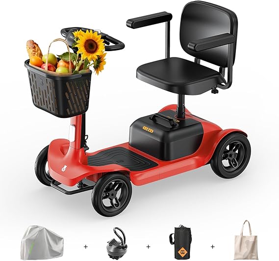 Paiseec Mobility Scooter S1, Powered Mobility Scooter 25 Miles 6 mph 300 lbs, All Terrain Electric Scooter with PAi Safety System, Height Adjustable Seat, Slope Safety Mechanism for Adults Seniors