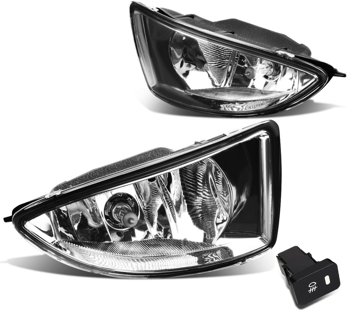 Auto Dynasty Compatible with Honda Civic 24-Door EM2ES1ES2 Pair of Bumper Driving Fog Lights  Wiring Kit  Switch Clear Lens