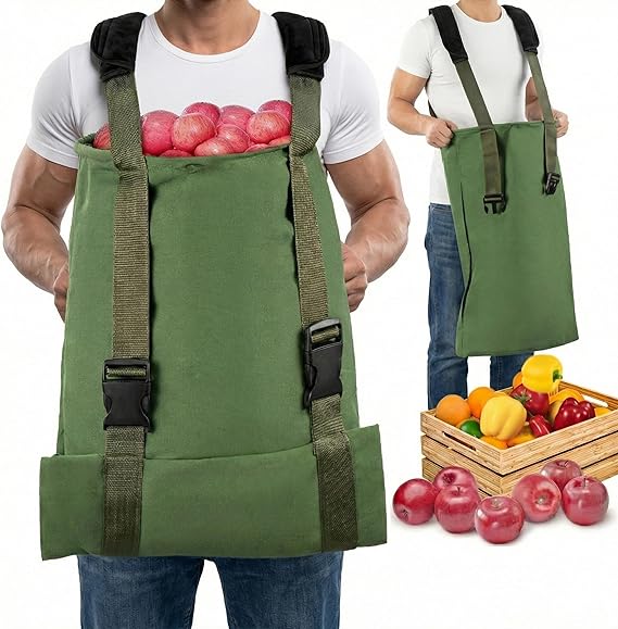 Apple Picking Bag - Heavy Duty Fruit Picking Bag With Shoulder Pads,Vegetable Harvest Apples Berry Garden for Outdoor Orchard, Farm, Garden, Heavy Duty